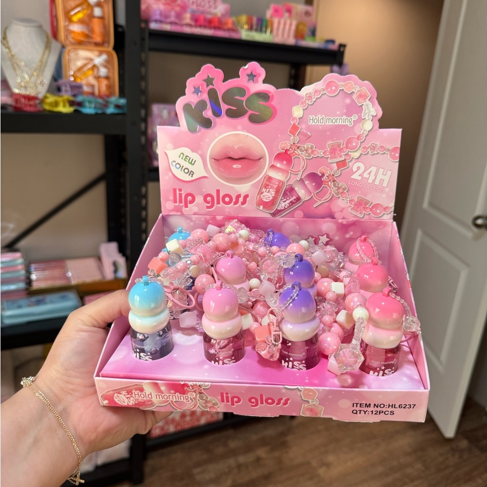 Kiss Kids Lip Gloss Collection - Pink, Blue, Purple